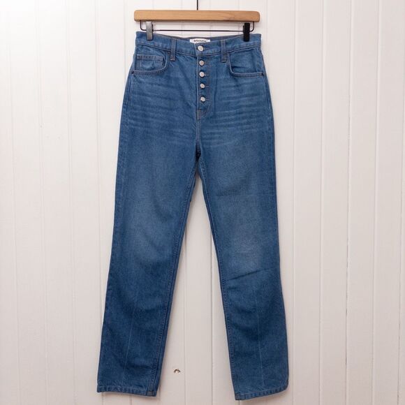 Reformation Denim - Reformation Cynthia Button Fly High Rise Straight Jeans Size Zenia 27